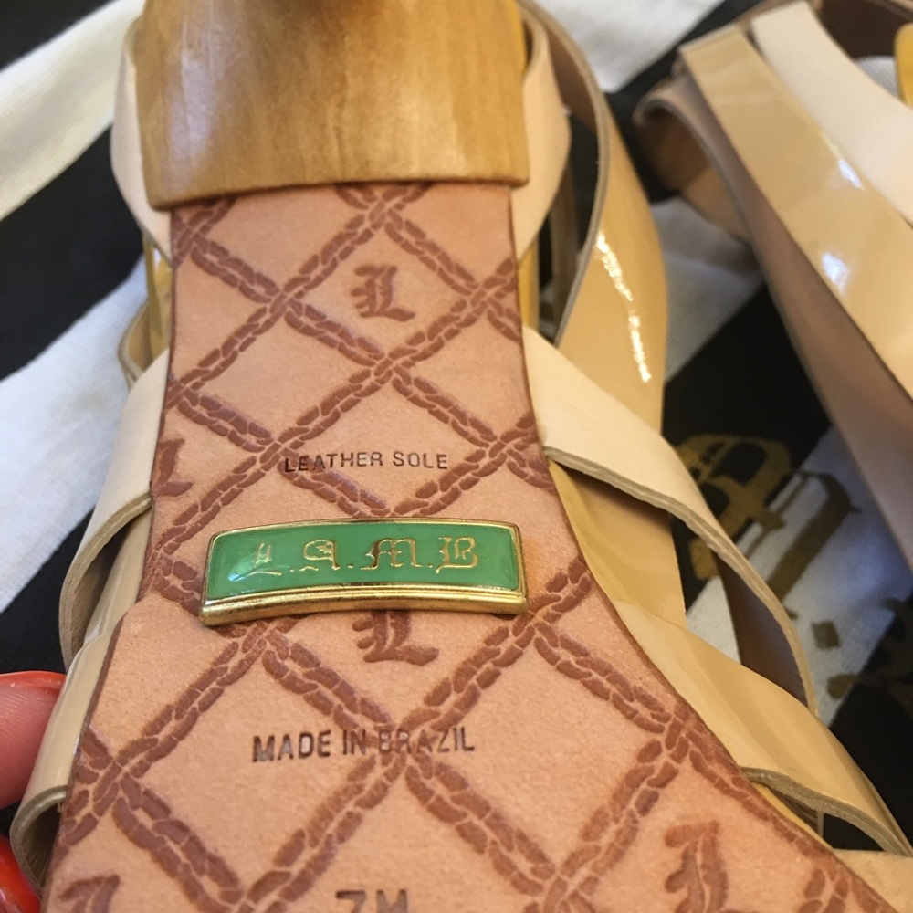 L.A.M.B. Beige Strappy Heels - Picture 8 of 8